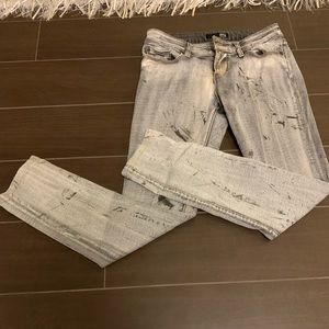 David Kahn Gray Splattered Women’s Skinny Jeans 25